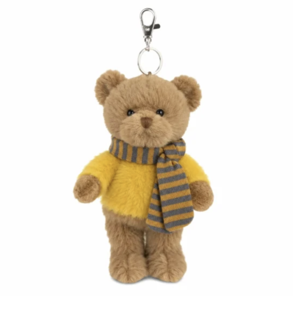 Кафяво плюшено мече Alpine Teddy с жълта блузка и раирано шалче, 15 см Bukowski Design персонализиране